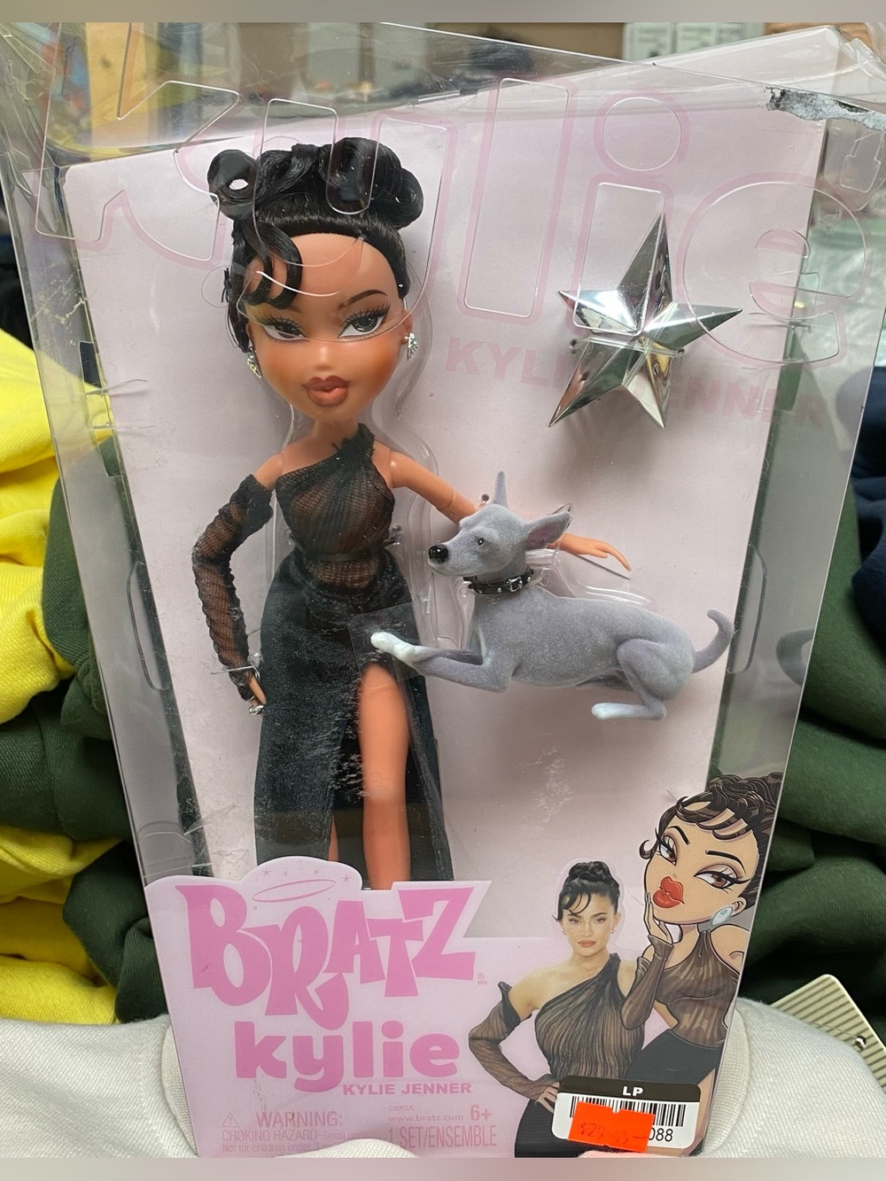Bratz Kylie Jenner Doll in Black Gown with Gray Dog